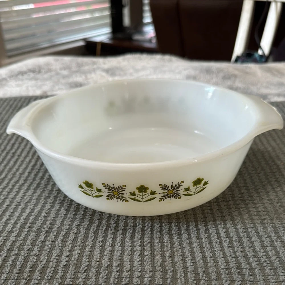 Anchor Hocking Fire King #437 Meadow Green Casserole Dish 1‎ 1/2 Quart Vintage